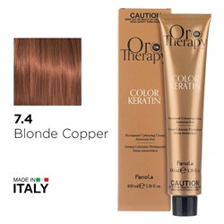 Fanola Oro Therapy Color Keratin Hair Colour 7.4 Blonde Copper
