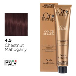 Fanola Oro Therapy Color Keratin Hair Colour 4.5 Chestnut Mahogany