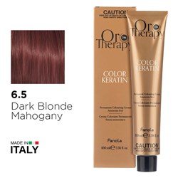 Fanola Oro Therapy Color Keratin Hair Colour 6.5 Dark Blonde Mahogany
