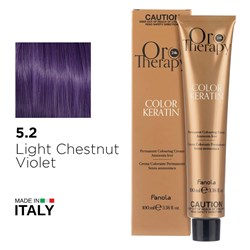 Fanola Oro Therapy Color Keratin Hair Colour 5.2 Light Chestnut Violet