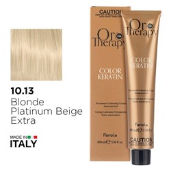 Fanola Oro Therapy Color Keratin Hair Colour 10.13 Blonde Platinum Beige Extra
