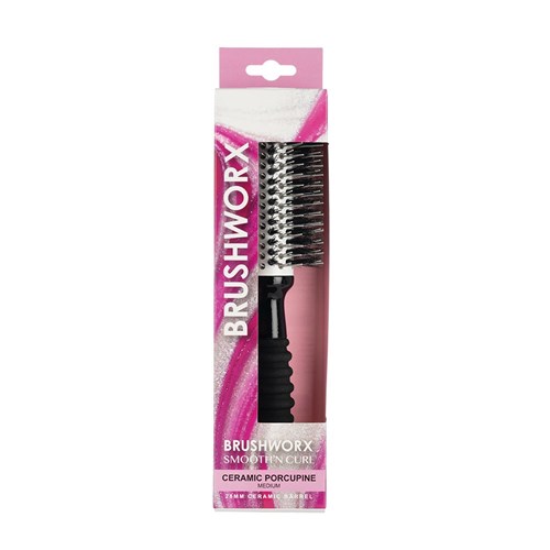 Brushworx Smooth n Curl Ceramic Porcupine Brush Medium