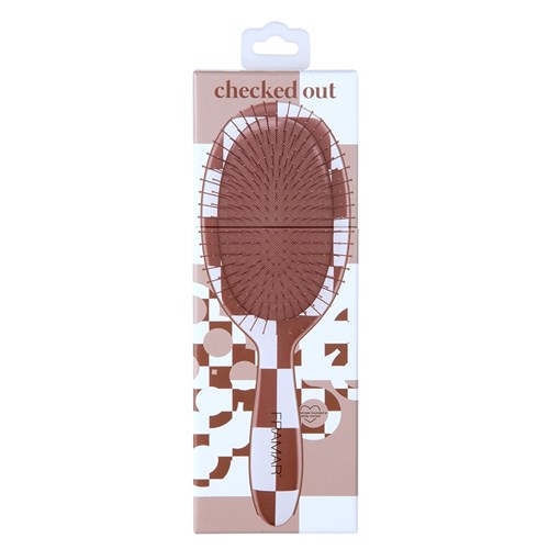 Framar Detangle Hair Brush Checked Out Brown