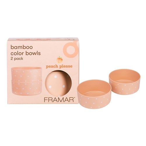 Framar Bamboo Colour Bowls 2pk Peach Please