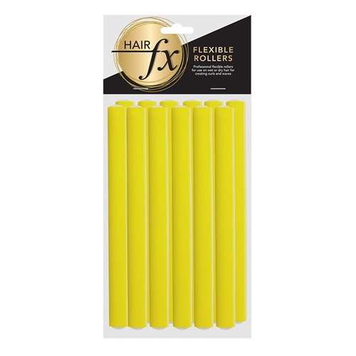 Hair FX Short Flexible Rollers Yellow 12pk