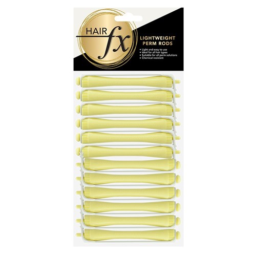 Hair FX Lightweight Perm Rods 12pk Yellow