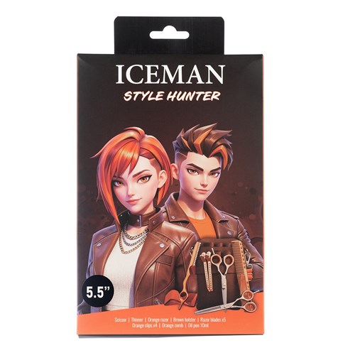 Iceman Style Hunter 5.5” Hairdressing Scissors Set Orange