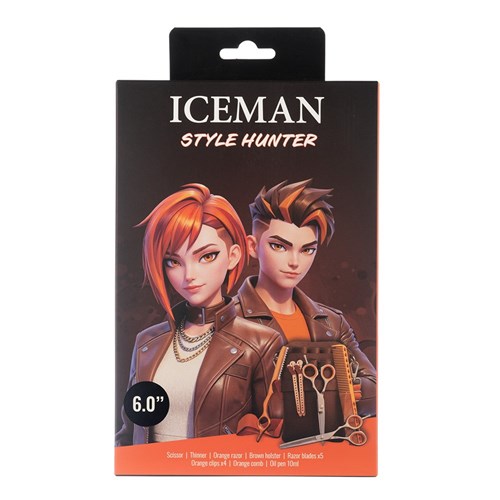 Iceman Style Hunter 6” Hairdressing Scissors Set Orange