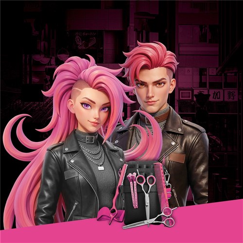Iceman Star Slayer 5.5” Hairdressing Scissors Set Pink
