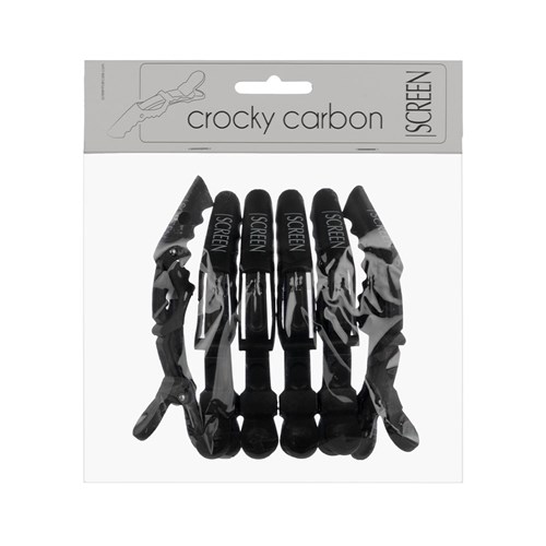 Screen Crocodile Clips Carbon 6pc