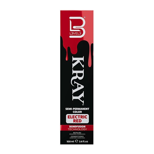 L3VEL3 Kray Semi Permanent Hair Colour Electric Red