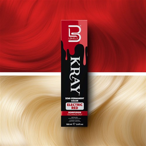L3VEL3 Kray Semi Permanent Hair Colour Electric Red