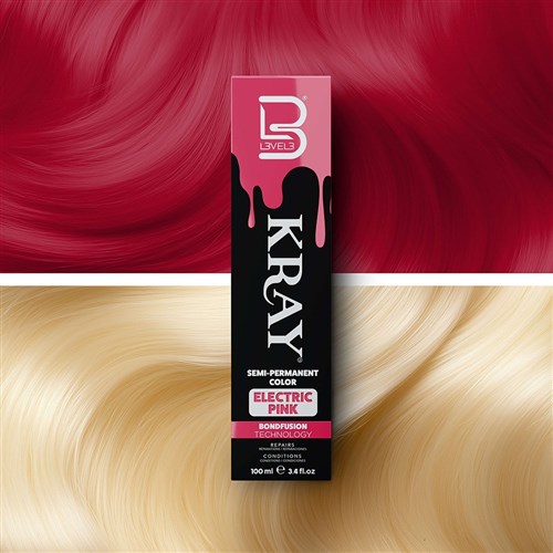 L3VEL3 Kray Semi Permanent Hair Colour Electric Pink