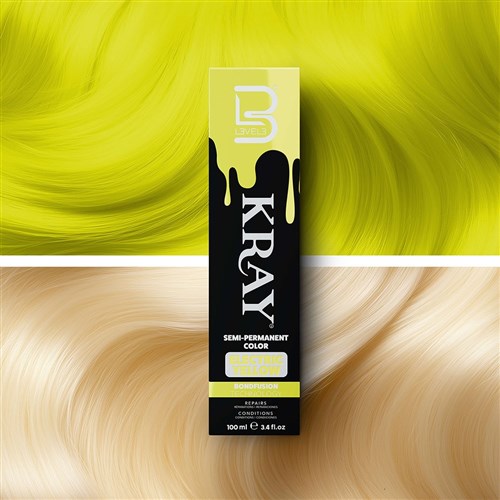 L3VEL3 Kray Semi Permanent Hair Colour Electric Yellow