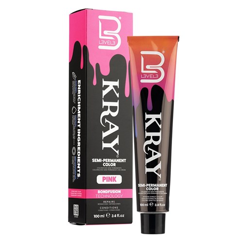 L3VEL3 Kray Semi Permanent Hair Colour Pink