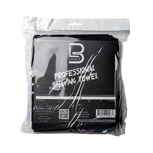 L3VEL3 Professional Shaving Towel Black