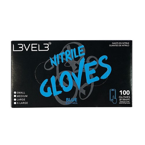 L3VEL3 Nitrile Gloves Blue Small 100pk