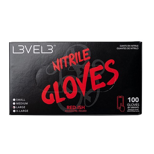 L3VEL3 Nitrile Gloves Red Large 100pk