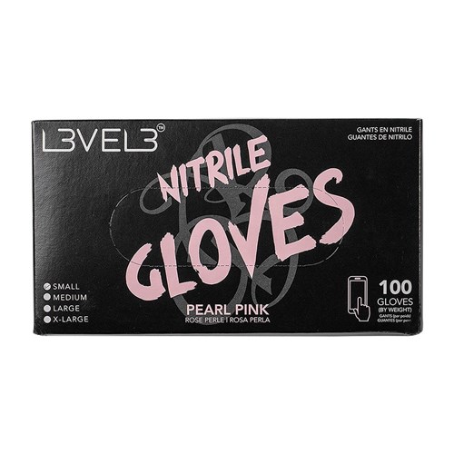 L3VEL3 Nitrile Gloves Pink Small 100pk