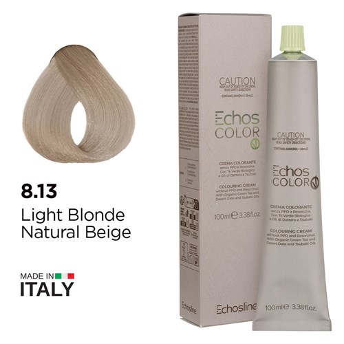 Echos Color Vegan Hair Colour 8.13 Light Blonde Natural Beige