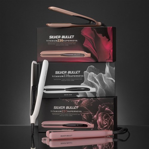 Silver Bullet Titanium 230 Supernova Hair Straightener White Star