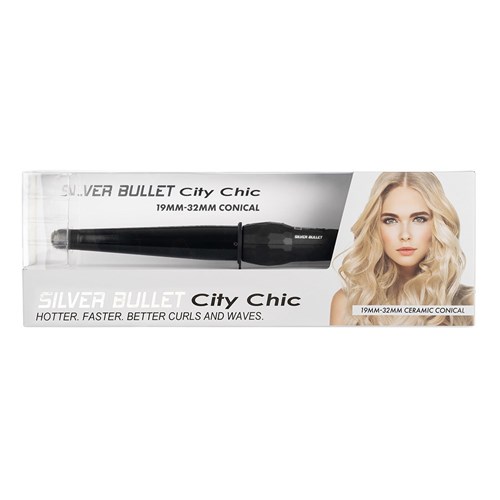 Silver Bullet City Chic Large Ceramic Conical Curling Iron
